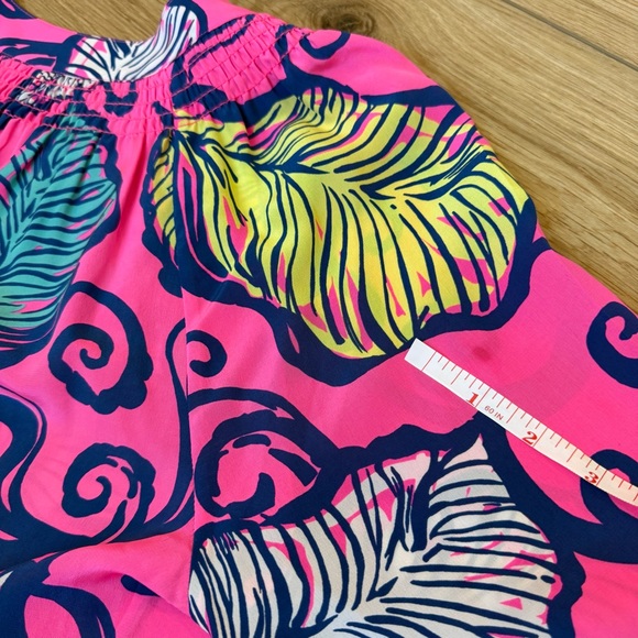Lilly Pulitzer Elsa Top Leaves In The Breeze Pink Silk Blouse Tunic Size L - Picture 7 of 7